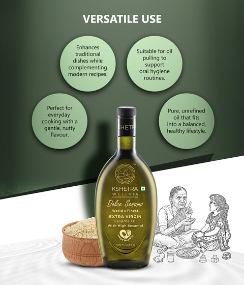 Extra Virgin Sesame Oil | High Sesamol | Dolce Sesamo