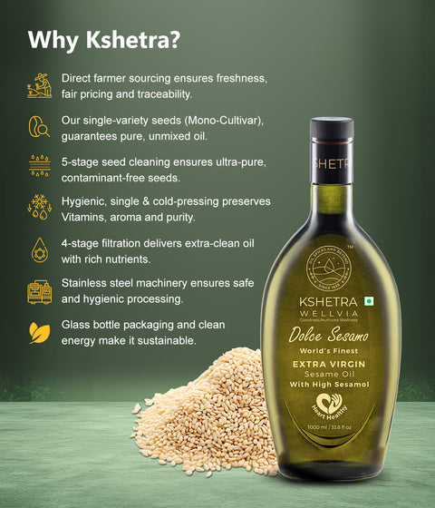 Extra Virgin Sesame Oil | High Sesamol | Dolce Sesamo