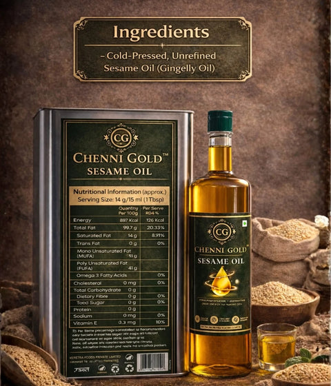 Chenni Gold - Cold Pressed Sesame Oil / Gingelly Oil